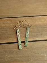 Load image into Gallery viewer, Patina &amp; Gold Bar Earrings
