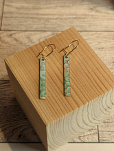 Load image into Gallery viewer, Patina &amp; Gold Bar Earrings
