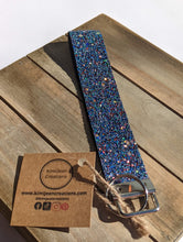 Load image into Gallery viewer, Blue Glitter Wristlet Keychain
