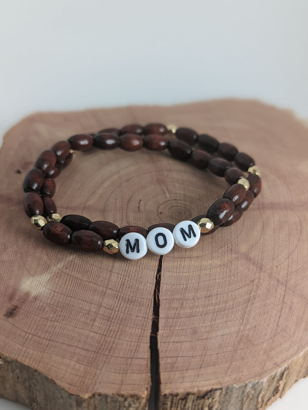 Mom Wood Diffuser Bracelet Set