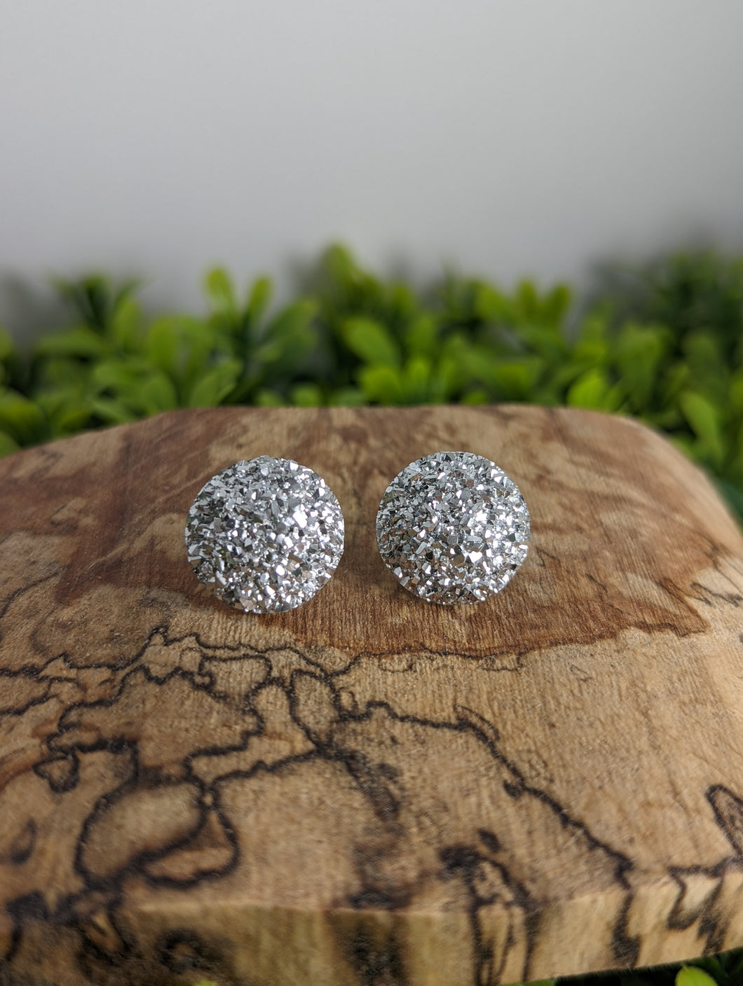 Sparkle Silver Stud Earrings