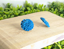 Load image into Gallery viewer, Hydrangea Blue Flower Stud Earrings
