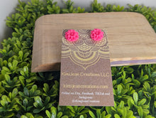 Load image into Gallery viewer, Cornflower Hot Pink Stud Earrings
