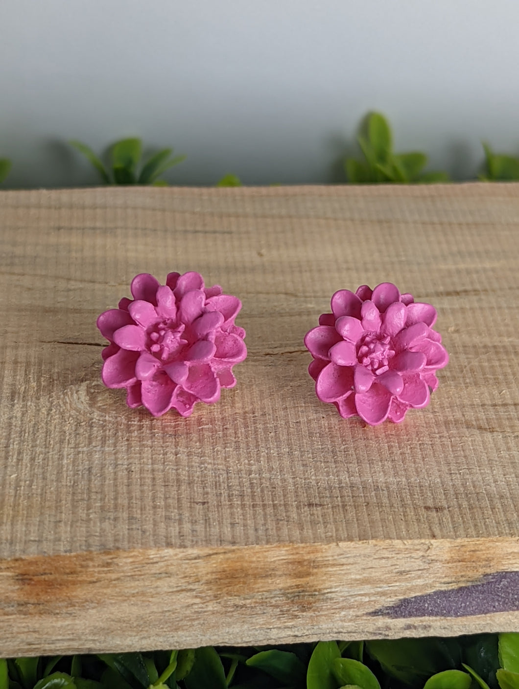 Cornflower Dark Pink Stud Flower Earrings