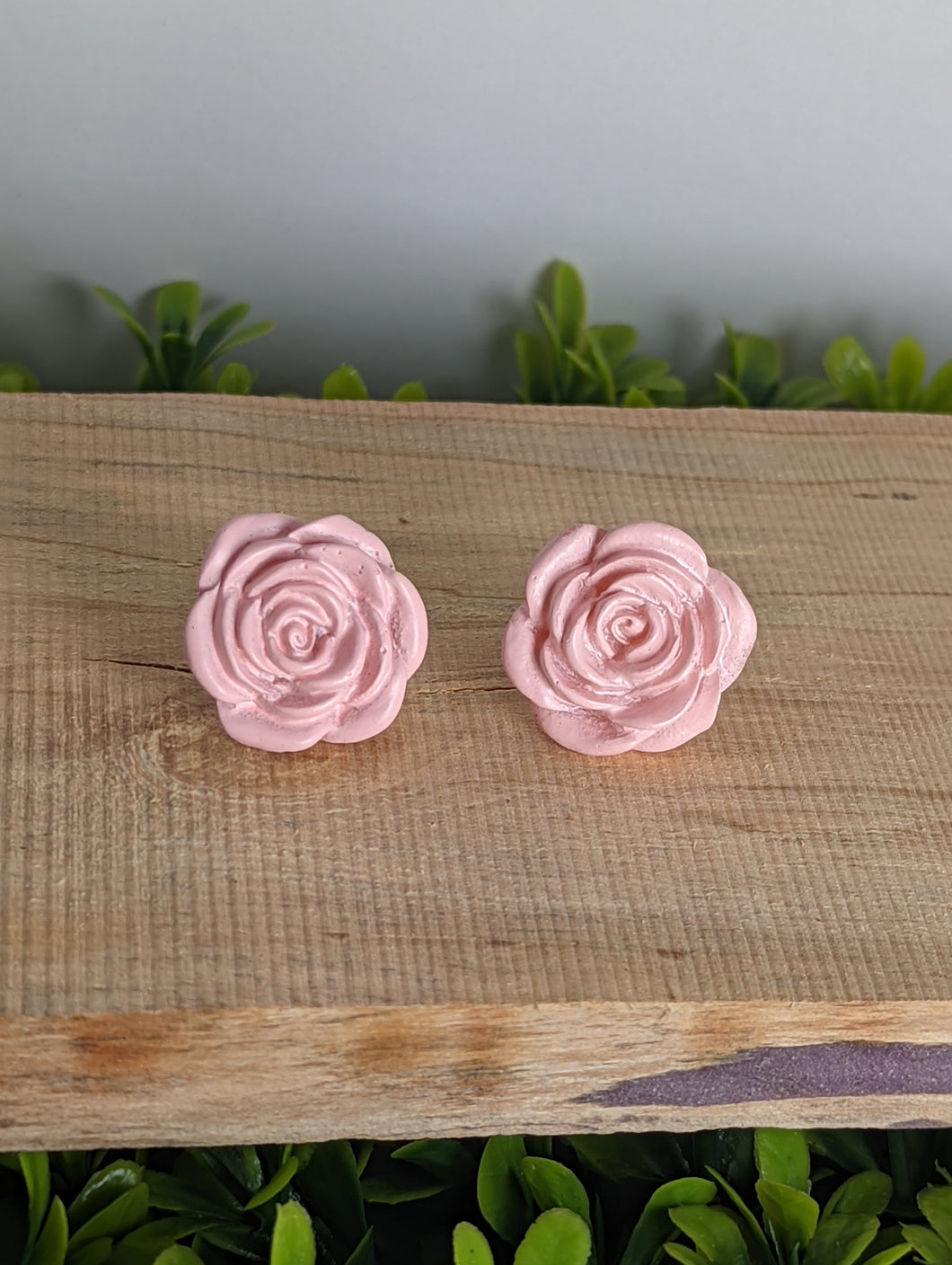 Rose Pink Stud Earrings
