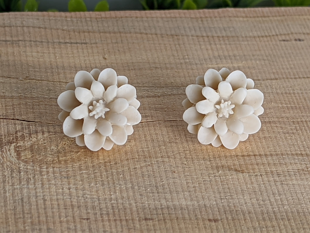 Cornflower White Stud Earrings