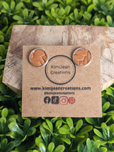 Load image into Gallery viewer, Cognac Faux Leather Stud Earrings
