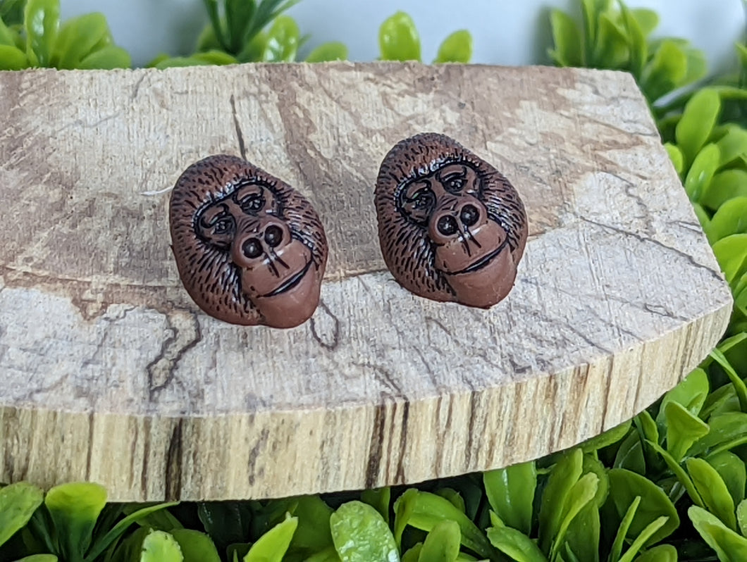 Gorilla Stud Earrings- Zoo Animals