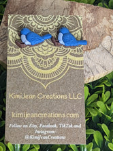 Load image into Gallery viewer, Blue Jay Stud Earrings
