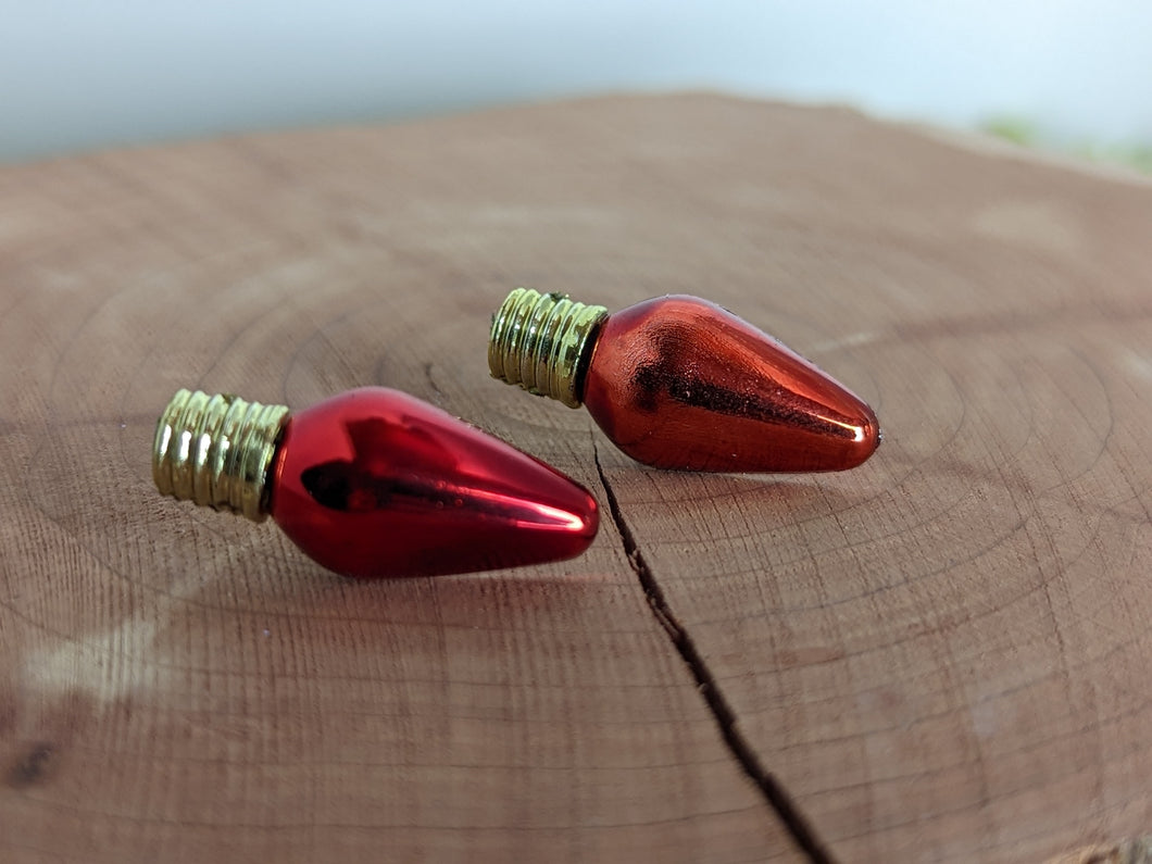 Lightbulb Small Red Stud Earrings