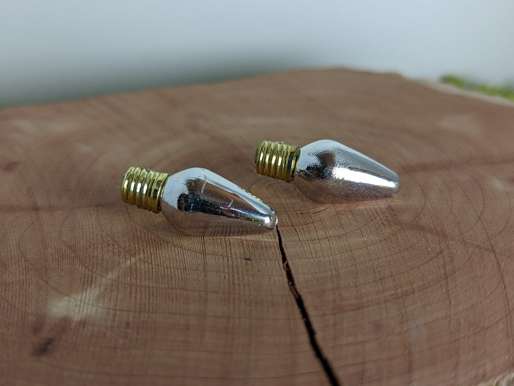 Lightbulb Small Silver Stud Earrings