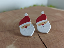 Load image into Gallery viewer, Santa Wood Stud Earrings
