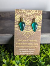 Load image into Gallery viewer, Lightbulb Clear Green Stud Earrings
