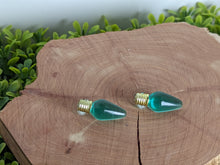 Load image into Gallery viewer, Lightbulb Clear Green Stud Earrings
