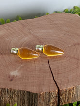 Load image into Gallery viewer, Lightbulb Clear Orange Stud Earrings
