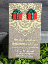 Load image into Gallery viewer, Christmas Present Red Matte Earrings
