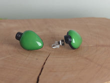 Load image into Gallery viewer, Lightbulb Solid Green Stud Earrings
