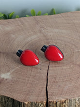 Load image into Gallery viewer, Lightbulb Solid Red Stud Earrings
