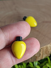 Load image into Gallery viewer, Lightbulb Solid Yellow Stud Earrings
