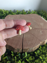 Load image into Gallery viewer, Mushroom Stud Earrings- Red
