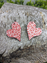 Load image into Gallery viewer, Heart Print Wood Heart Earrings
