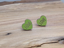 Load image into Gallery viewer, Valentine&#39;s Day Conversation Heart Stud Earrings
