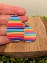 Load image into Gallery viewer, Rainbow Wooden Dangle Earrings
